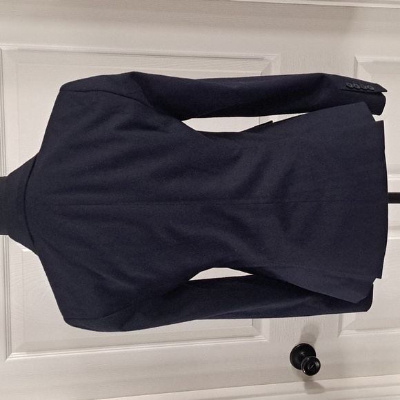 REBECCA MINKOFF Wool Blend Navy Blue & Black Tailored Structured Blazer - Picture 4 of 13